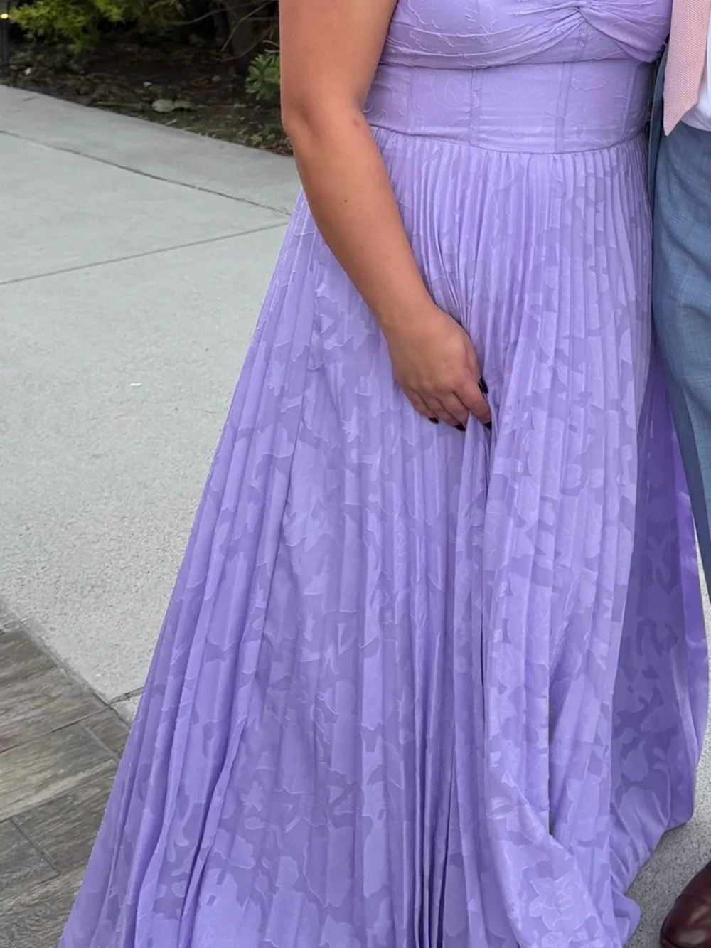 Lavender Pleated Spaghetti-Strap Maxi Dress - Picture 3 of 5